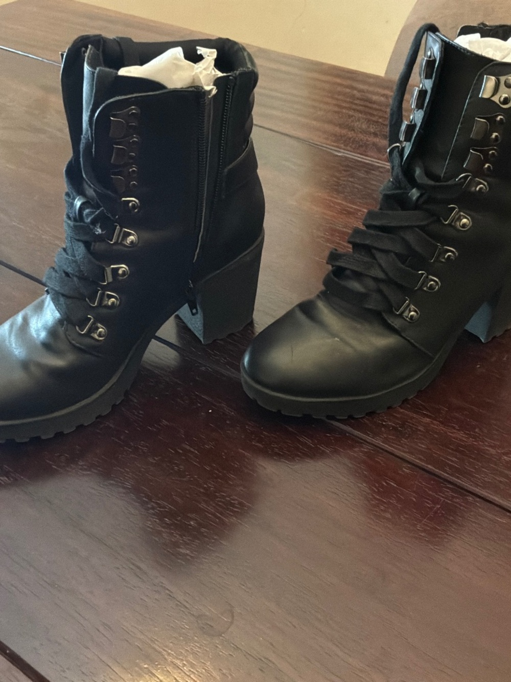 Mia heeled lace up boots